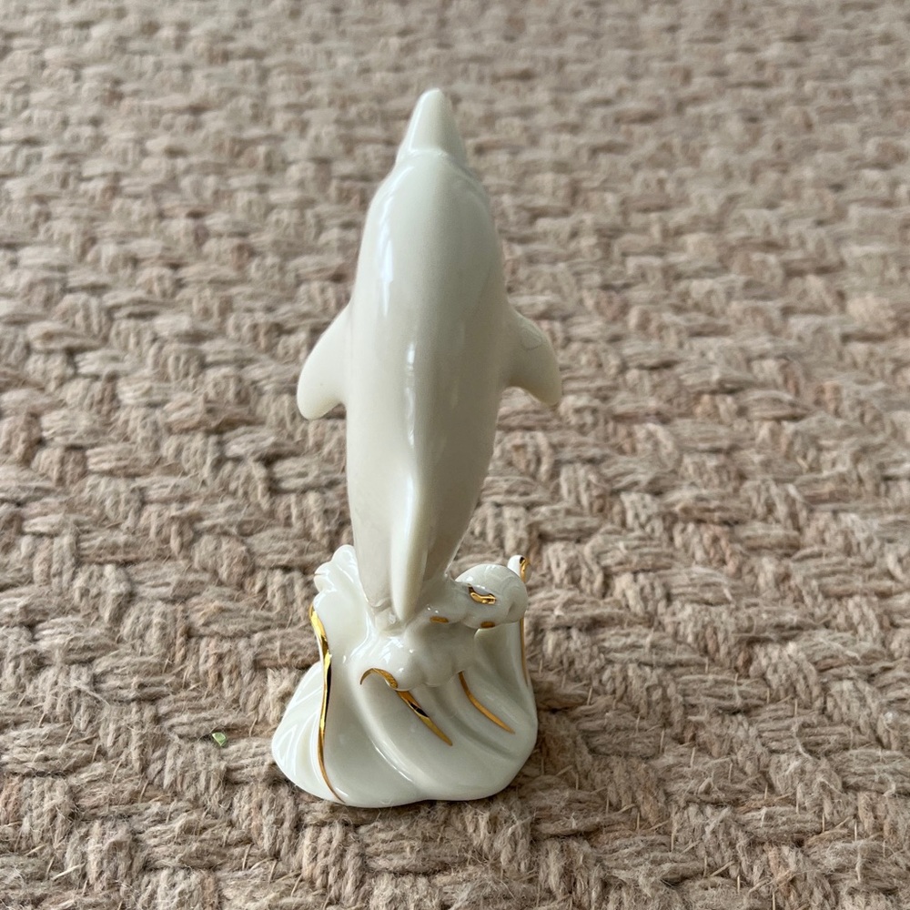 Lenox Cream and Gold Dolphin Sculpture - Picture 3 of 10